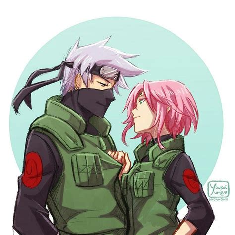 After all the things were out of the bus, Minato-sensei called us all to form a circle round the campfire that we had. . Kakashi x sakura fanart